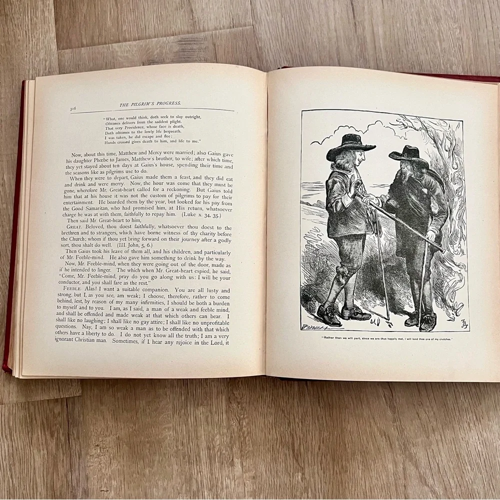RARE Antique HC Book THE PILGRIM'S PROGRESS JOHN‎ BUNYAN Illustrated F. Barnard